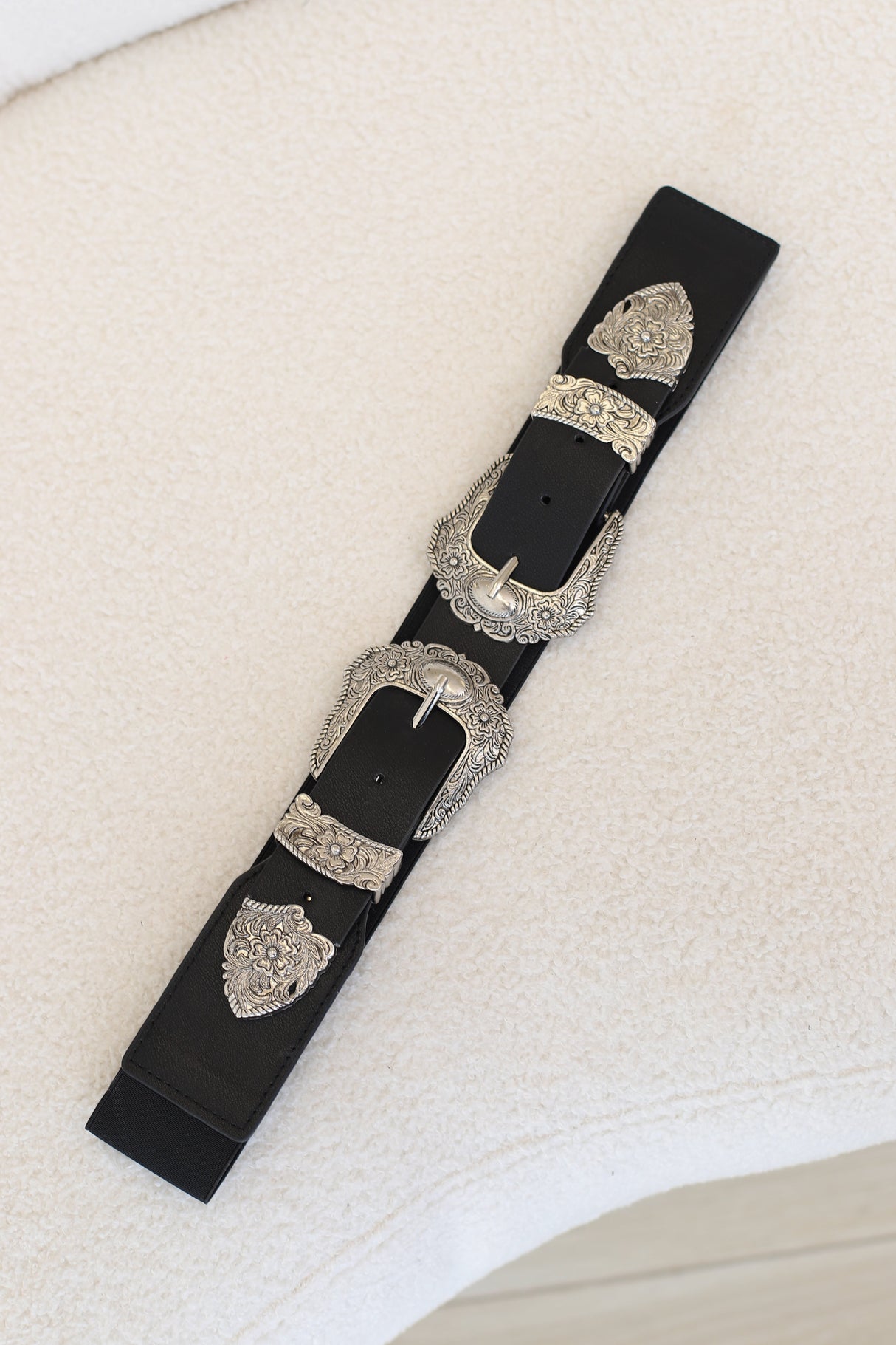 Nash Elasticated Western Buckle Belt - Black