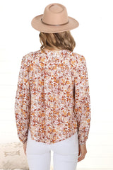 Nelly Top - Easy Wear V Neck Pull Over Top in Kailey Print