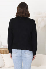 Newton Crop Jacket - Faux Fur Lined Suede-Like Waterfall Jacket in Black