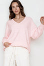 Model wearing Nicole Jumper in Pink from Salty Crush