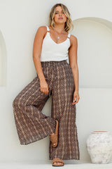 Noah Pants - Elasticated Waist Wide Leg Pant in Archie Print