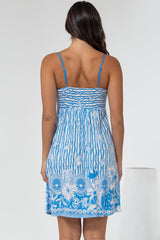Essie Mini Dress - Sun Dress With Shirred Back In Ailsa Print