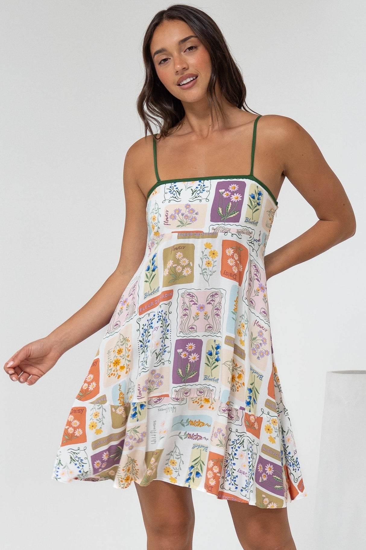 Essie Mini Dress - Sun Dress With Shirred Back In Reina Print