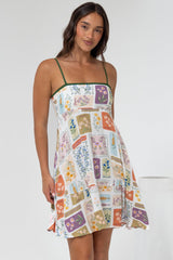 Essie Mini Dress - Sun Dress With Shirred Back In Reina Print