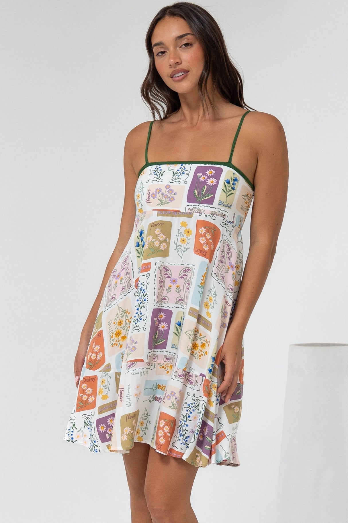 Essie Mini Dress - Sun Dress With Shirred Back In Reina Print
