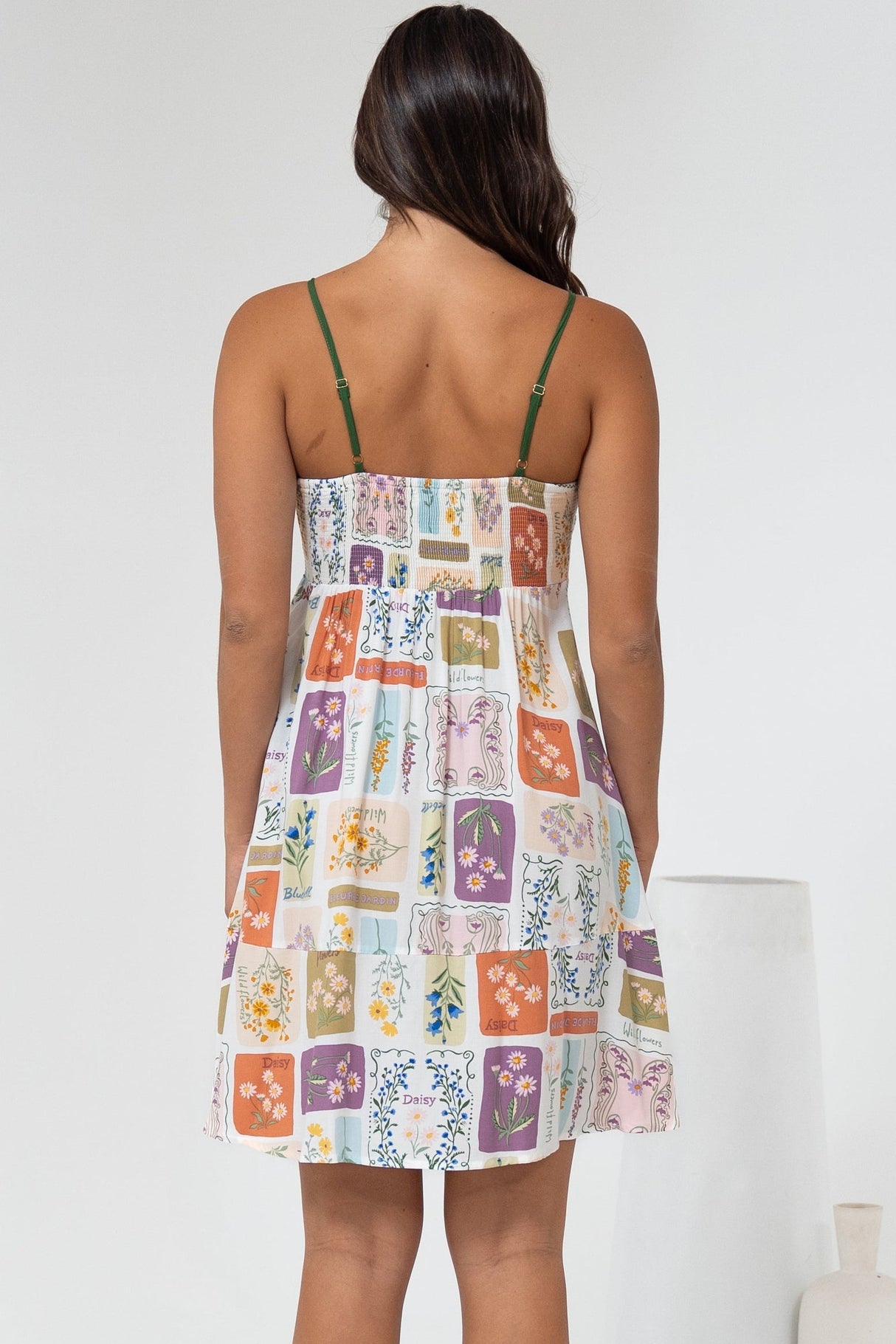 Essie Mini Dress - Sun Dress With Shirred Back In Reina Print