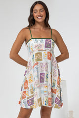 Essie Mini Dress - Sun Dress With Shirred Back In Reina Print