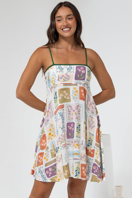 Essie Mini Dress - Sun Dress With Shirred Back In Reina Print