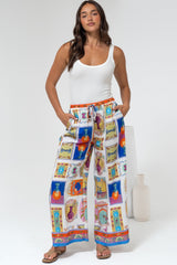 Keo Pants - High Waisted Wide Leg Pants in Marta Print