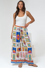Keo Pants - High Waisted Wide Leg Pants in Marta Print