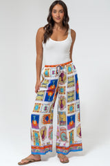 Keo Pants - High Waisted Wide Leg Pants in Marta Print