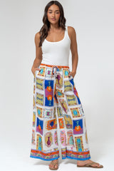 Keo Pants - High Waisted Wide Leg Pants in Marta Print