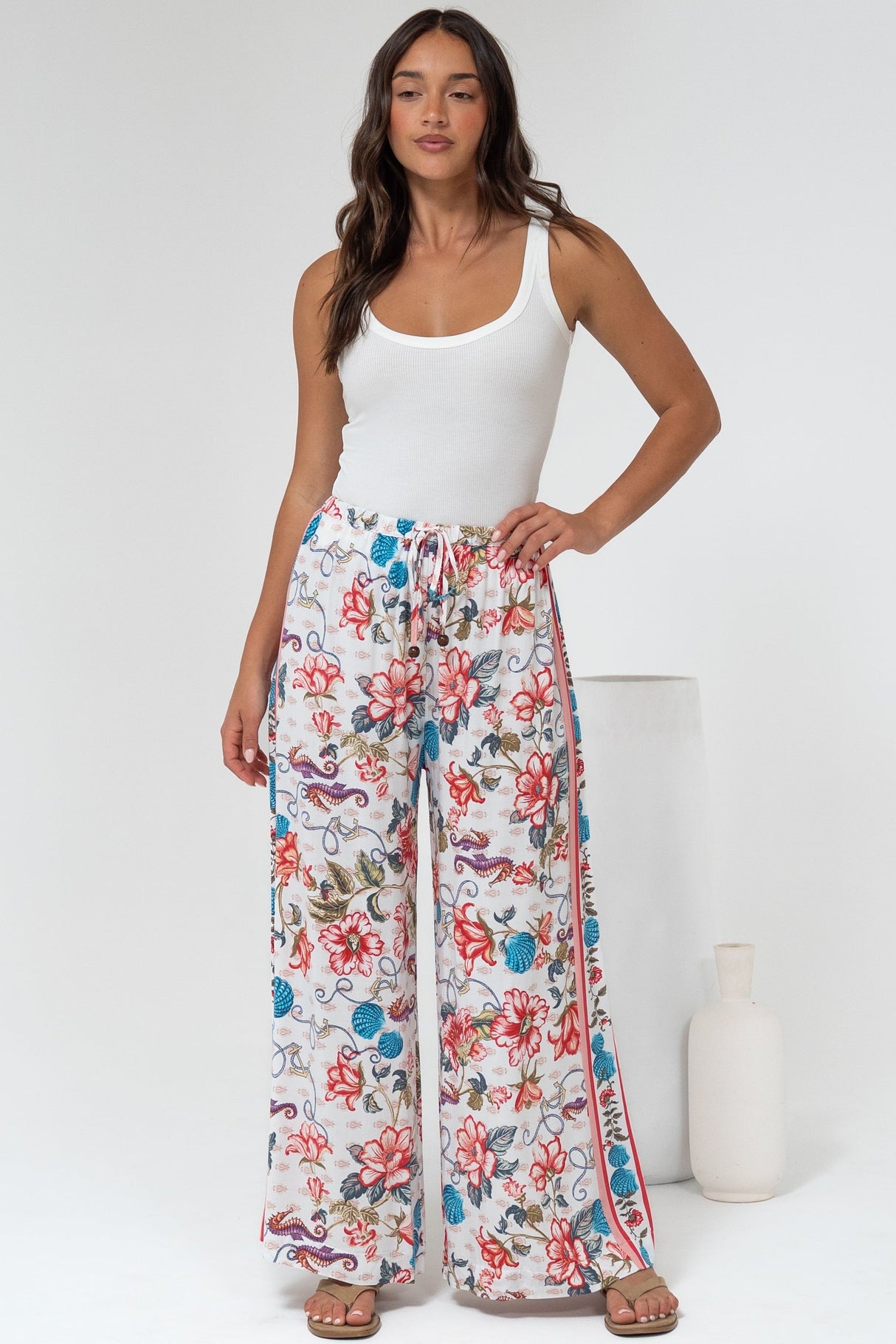 Tarin Pants - High Waisted Wide Leg Pants in Safia Print