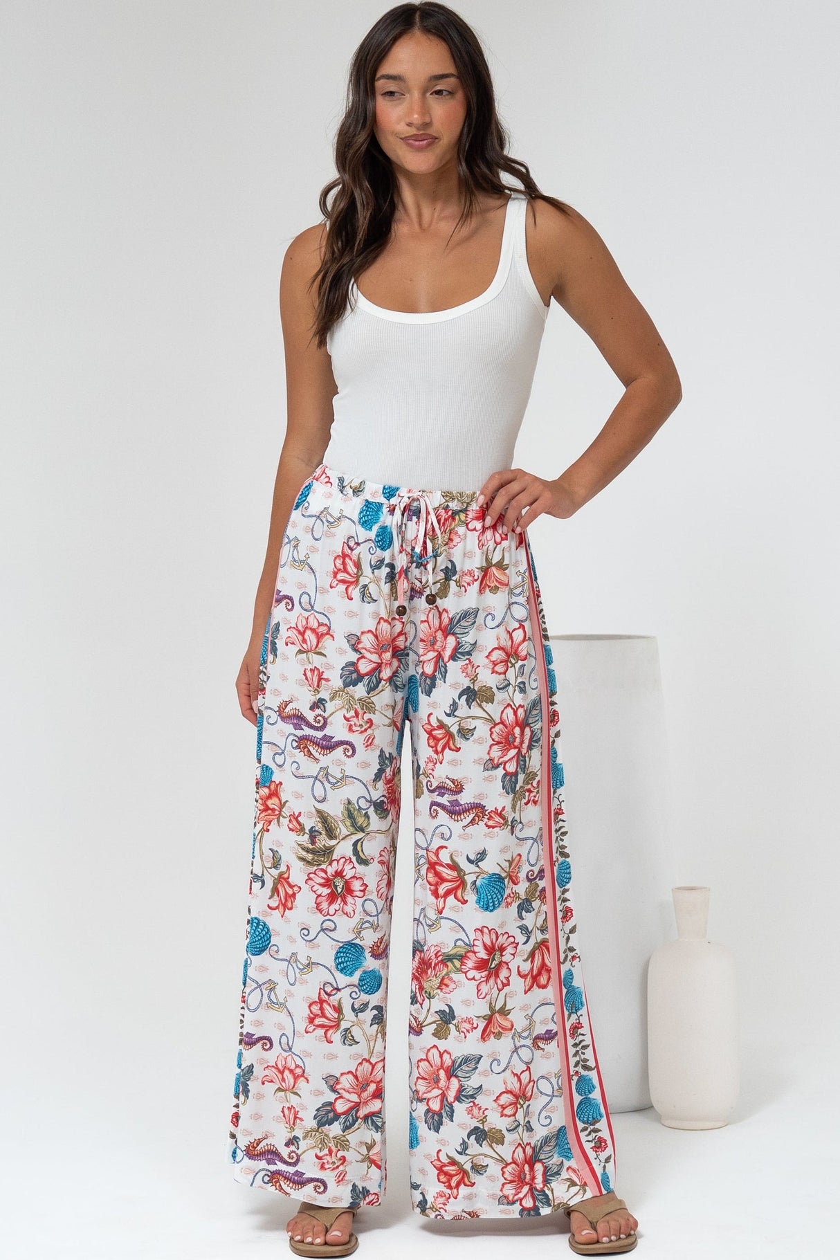 Tarin Pants - High Waisted Wide Leg Pants in Safia Print