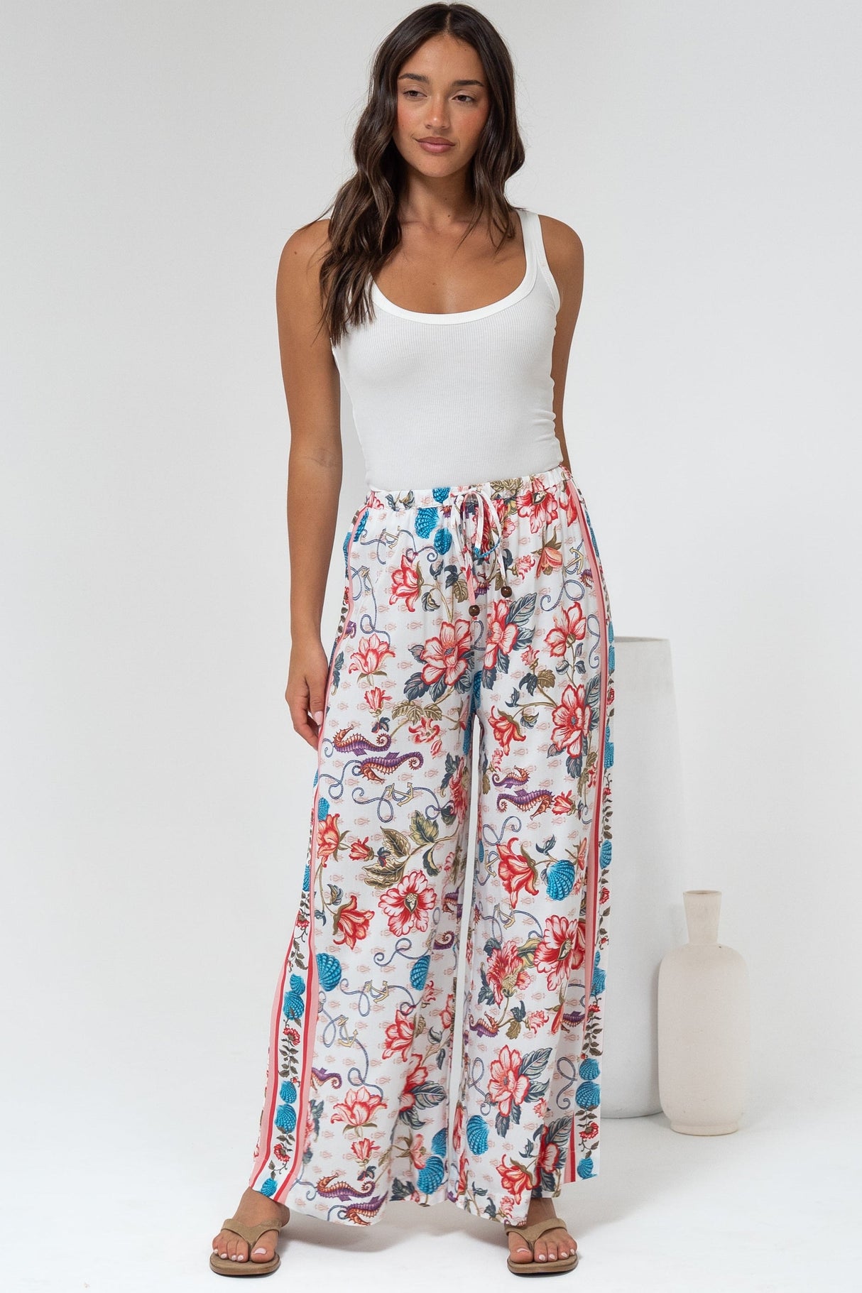 Tarin Pants - High Waisted Wide Leg Pants in Safia Print