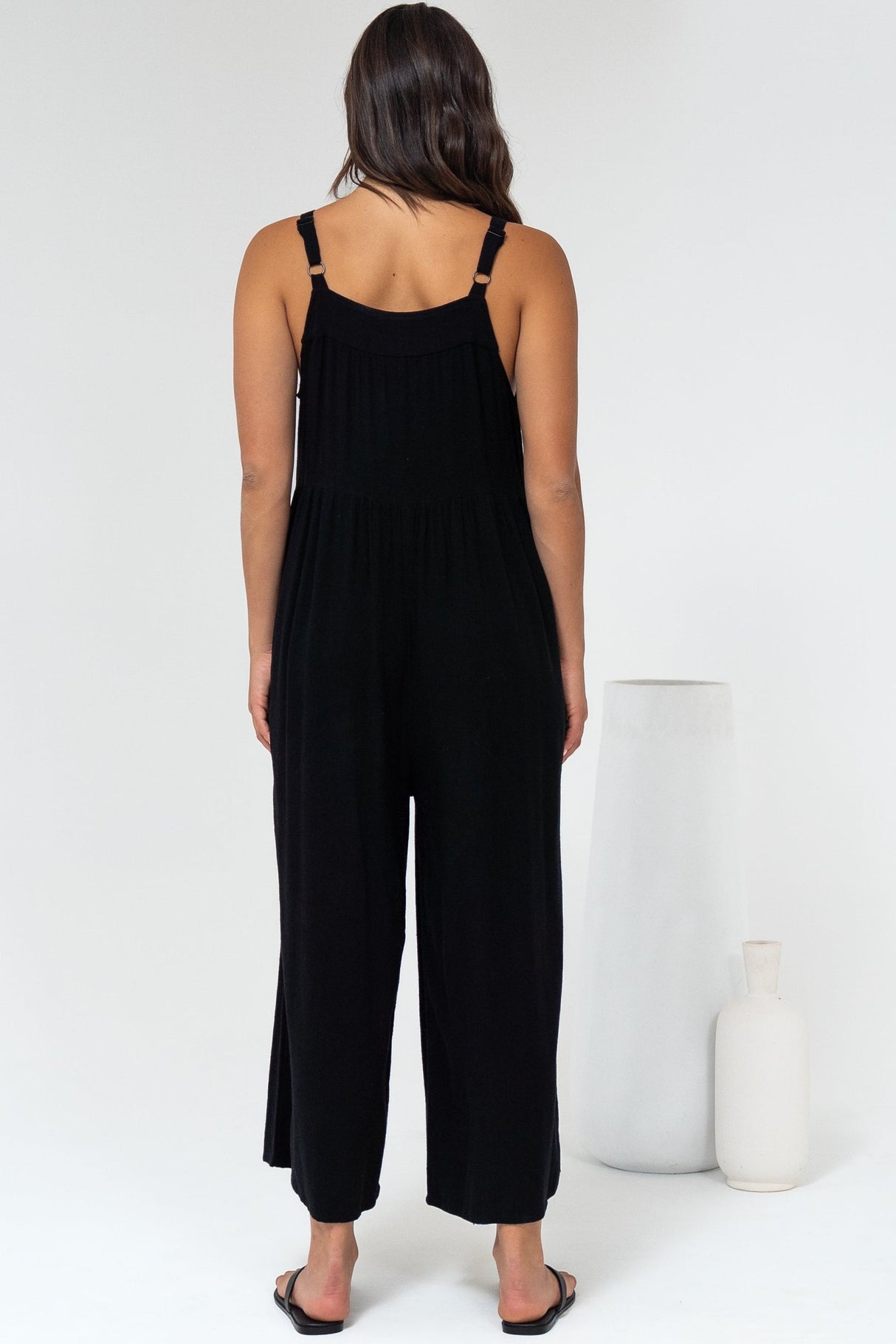 Fillipe Jumpsuit - Easy Wear Overalls with Pockets in Black