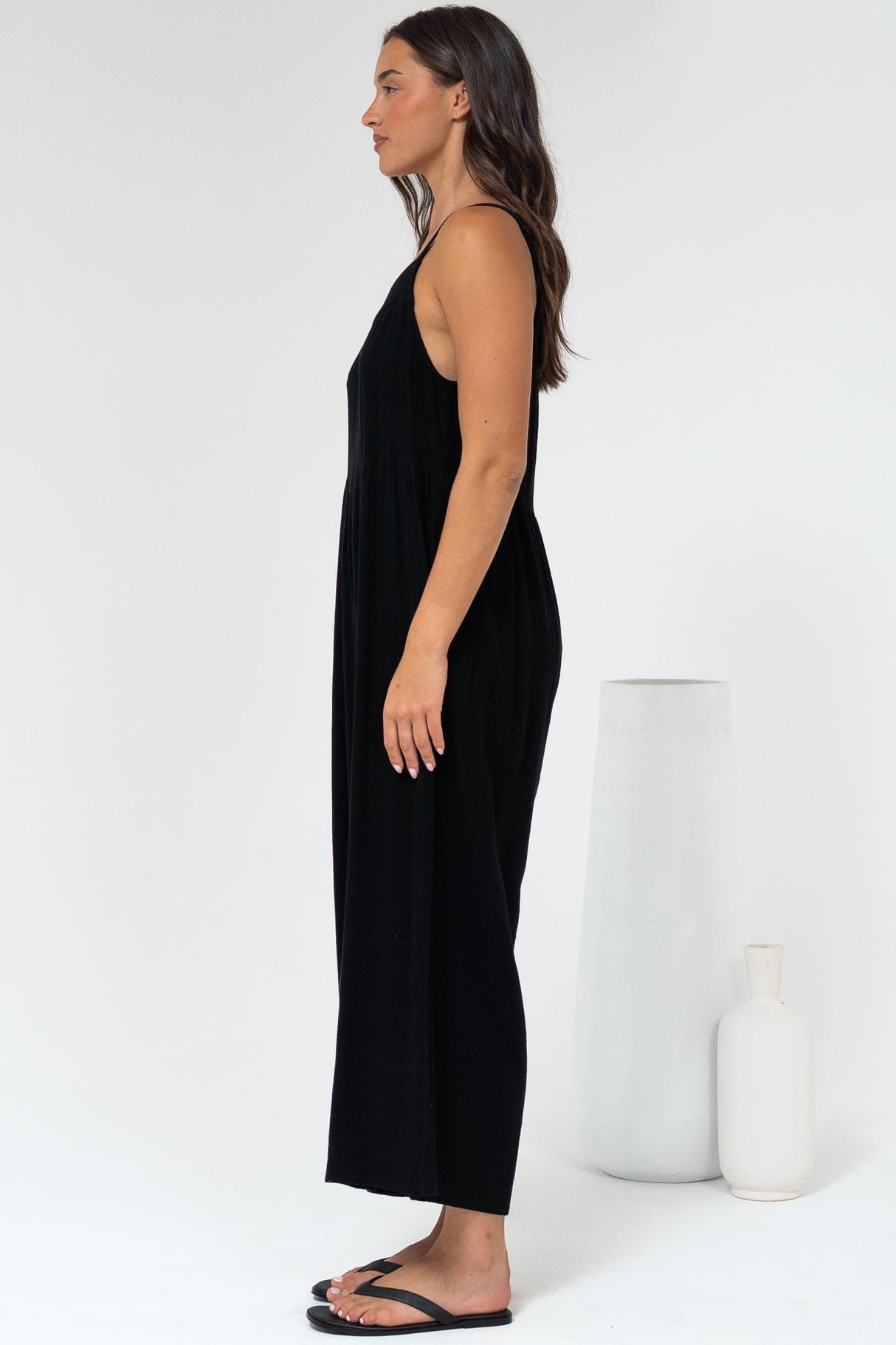 Fillipe Jumpsuit - Easy Wear Overalls with Pockets in Black