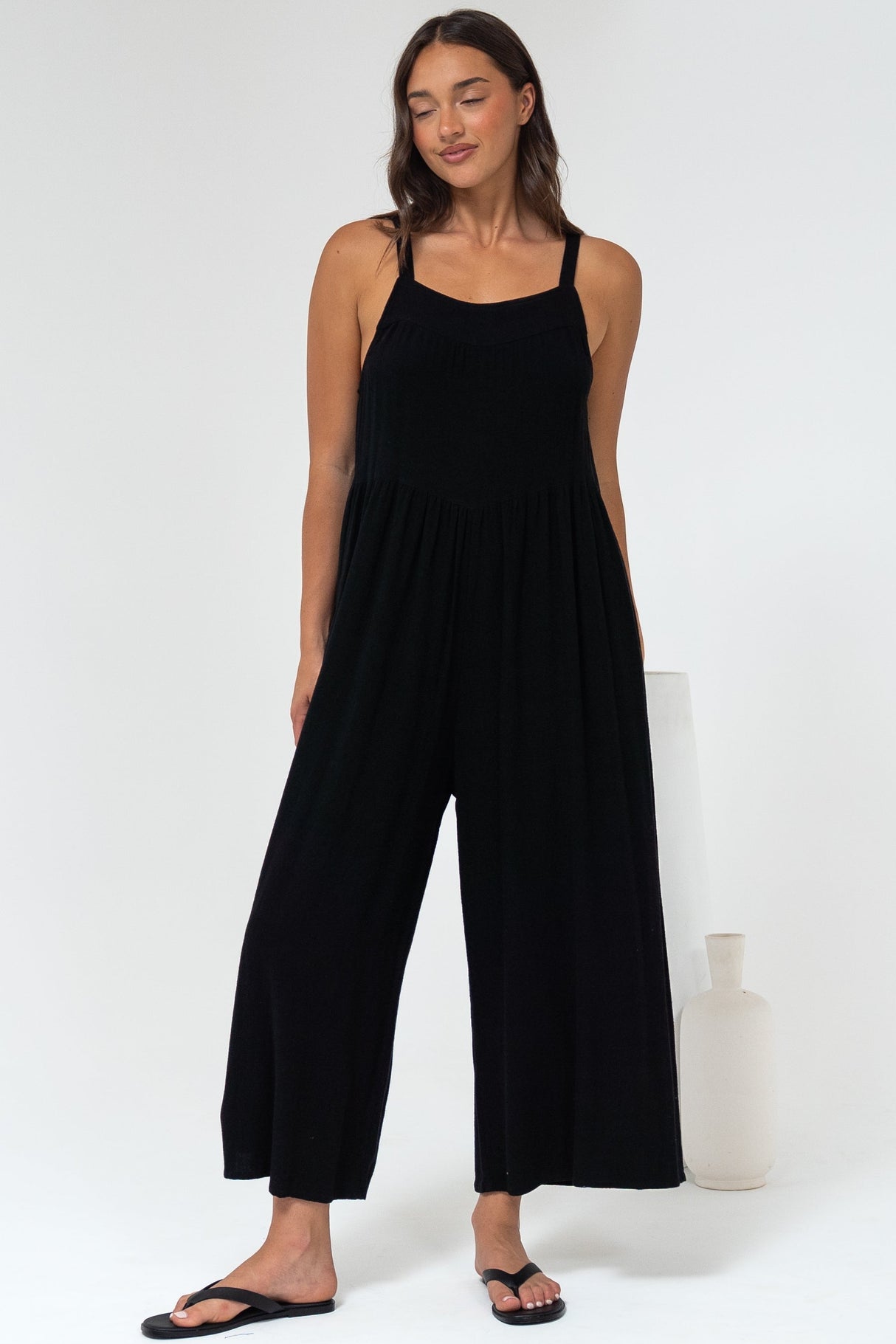 Fillipe Jumpsuit - Easy Wear Overalls with Pockets in Black