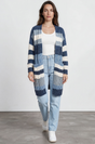 Model wearing Ollie Cardigan in Blue from Salty Crush