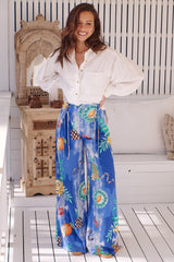 JAASE - Opal Pants: Wide Leg Graphic Pants in Meraki Print