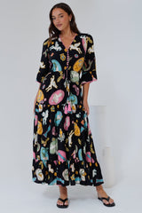 Ophelia Maxi Dress in Siren Blossom Print