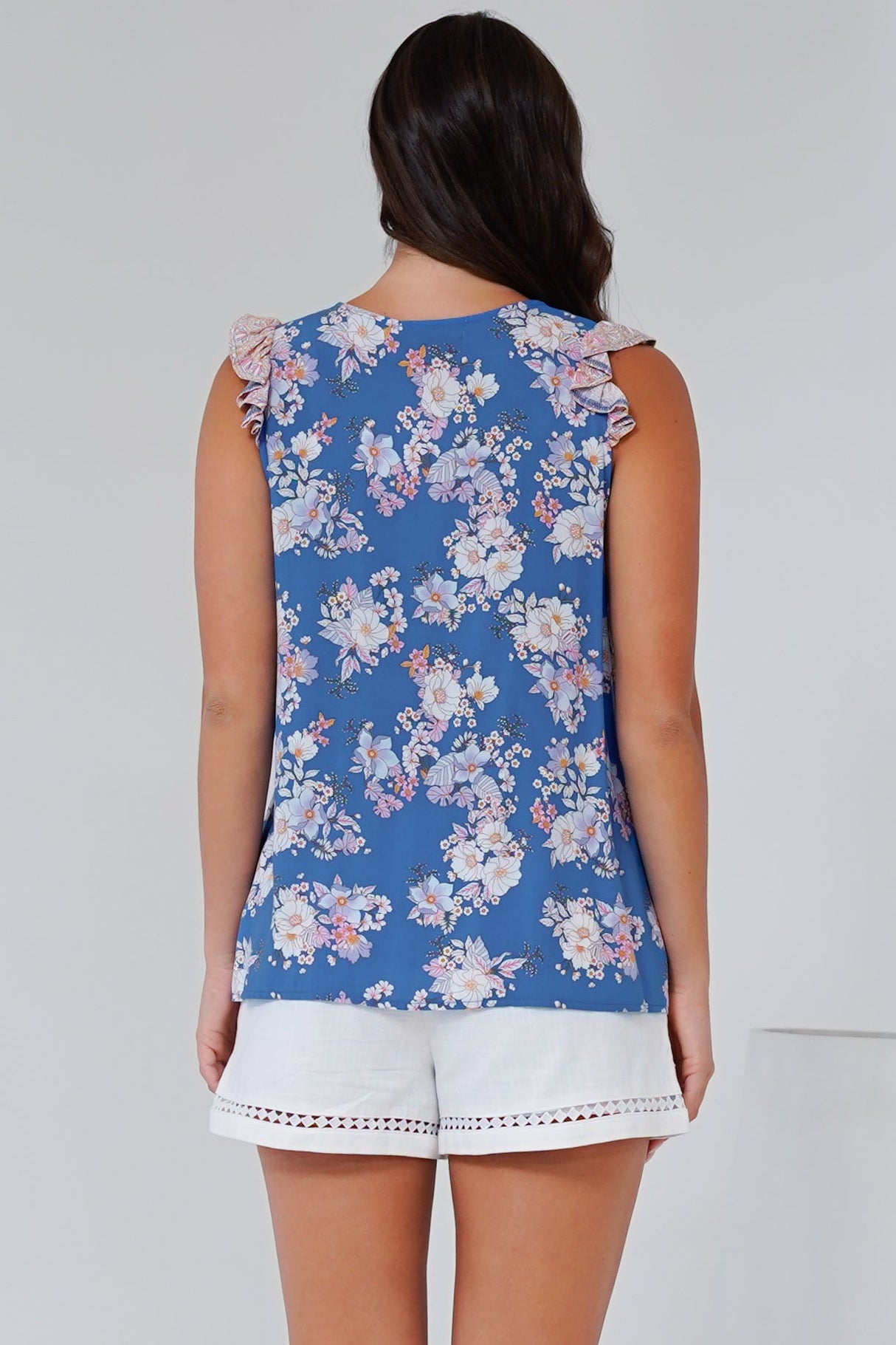 Oslo Top  - Sleeveless Button Down Top in Minnie Print