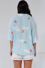 Otis Shirt - Ric Rac Trim Button Down Shirt in Staria Print