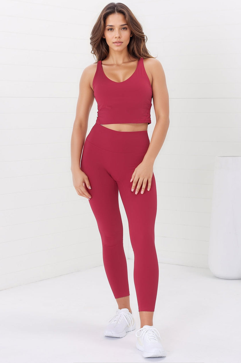 Axel Leggings - High Waisted Full Length Leggings in Magenta