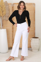 Payton High Waist Wide Leg Jeans in White