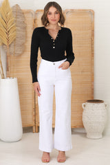 Payton High Waist Wide Leg Jeans in White