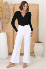 Payton High Waist Wide Leg Jeans in White