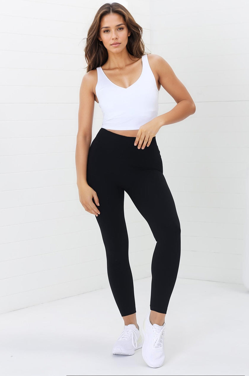 Axel Leggings - High Waisted Full Length Leggings in Black