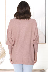 Pier Jumper - Oversized Batwing Knit Jumper in Coco Blush