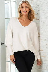 Pier Jumper - Oversized Batwing Knit Jumper in Cream