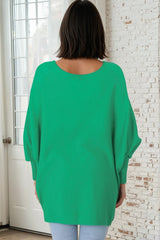 Pier Jumper - Oversized Batwing Knit Jumper in Green