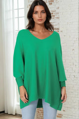 Pier Jumper - Oversized Batwing Knit Jumper in Green