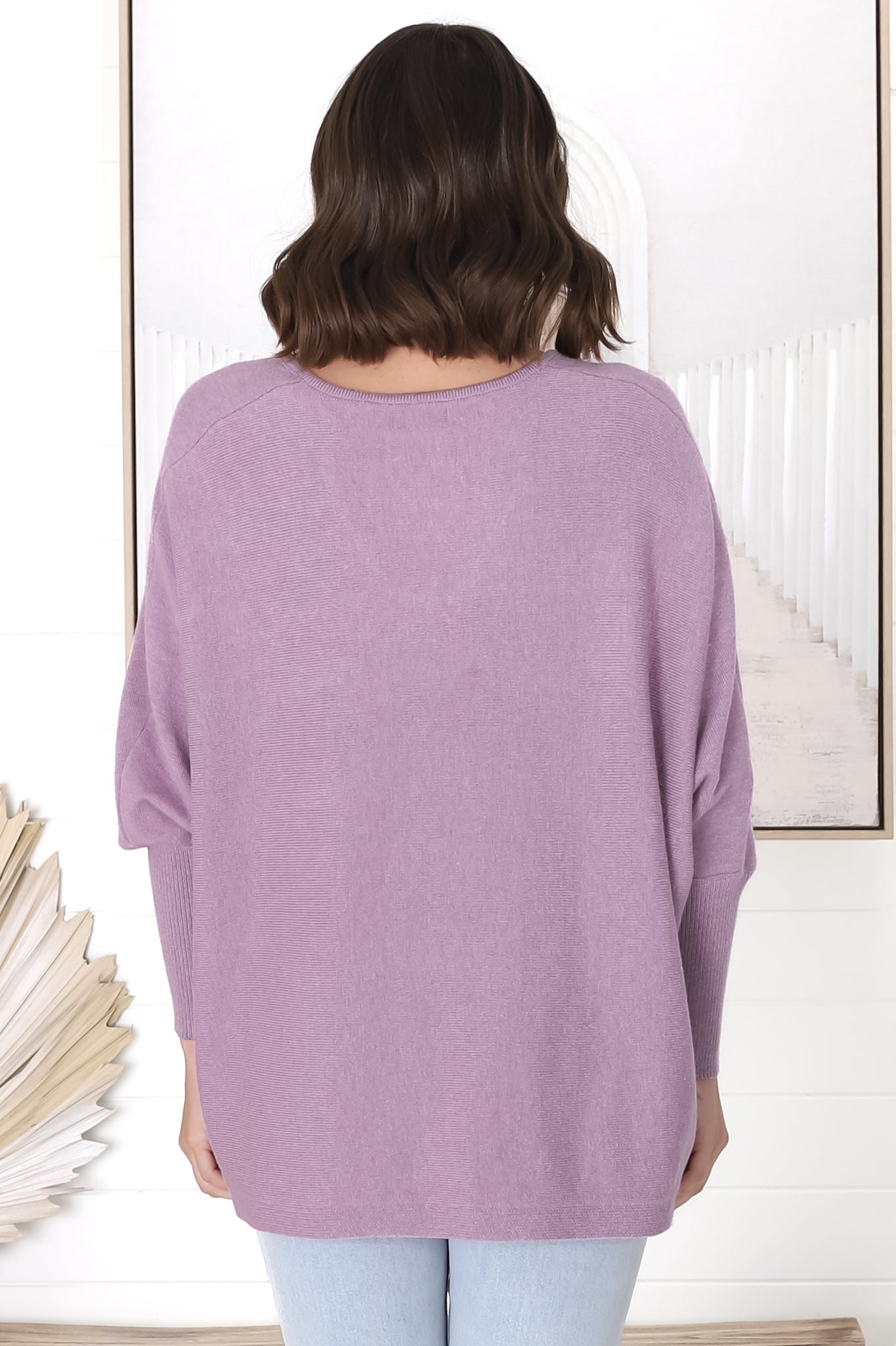 Pier Jumper - Oversized Batwing Knit Jumper in Lilac