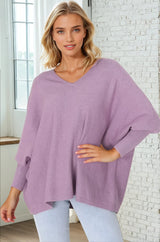 Pier Jumper - Oversized Batwing Knit Jumper in Lilac