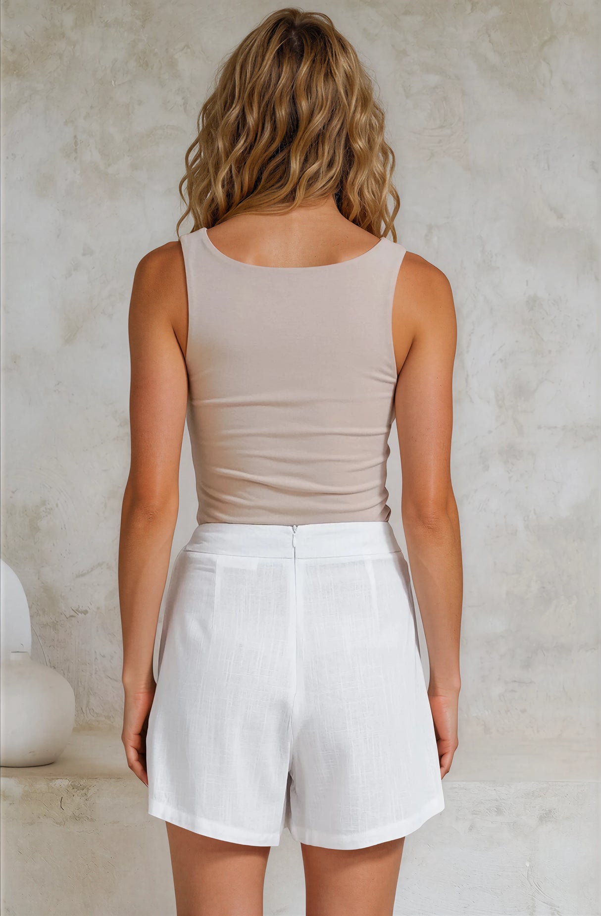 Pietra Skorts - Front Wrap with Tie and Shorts with Pockets in White