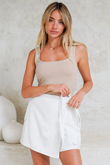 Pietra Skorts - Front Wrap with Tie and Shorts with Pockets in White