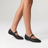 Eunice Woven Ballet Flats - Black
