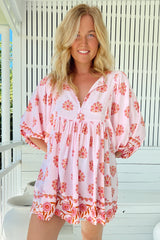 JAASE - Polli Blouse: Balloon Sleeve Smock Top in Desert Wildflowers Print