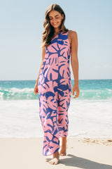 Polly Maxi Dress - One Shoulder Sun Dress in Noa Print