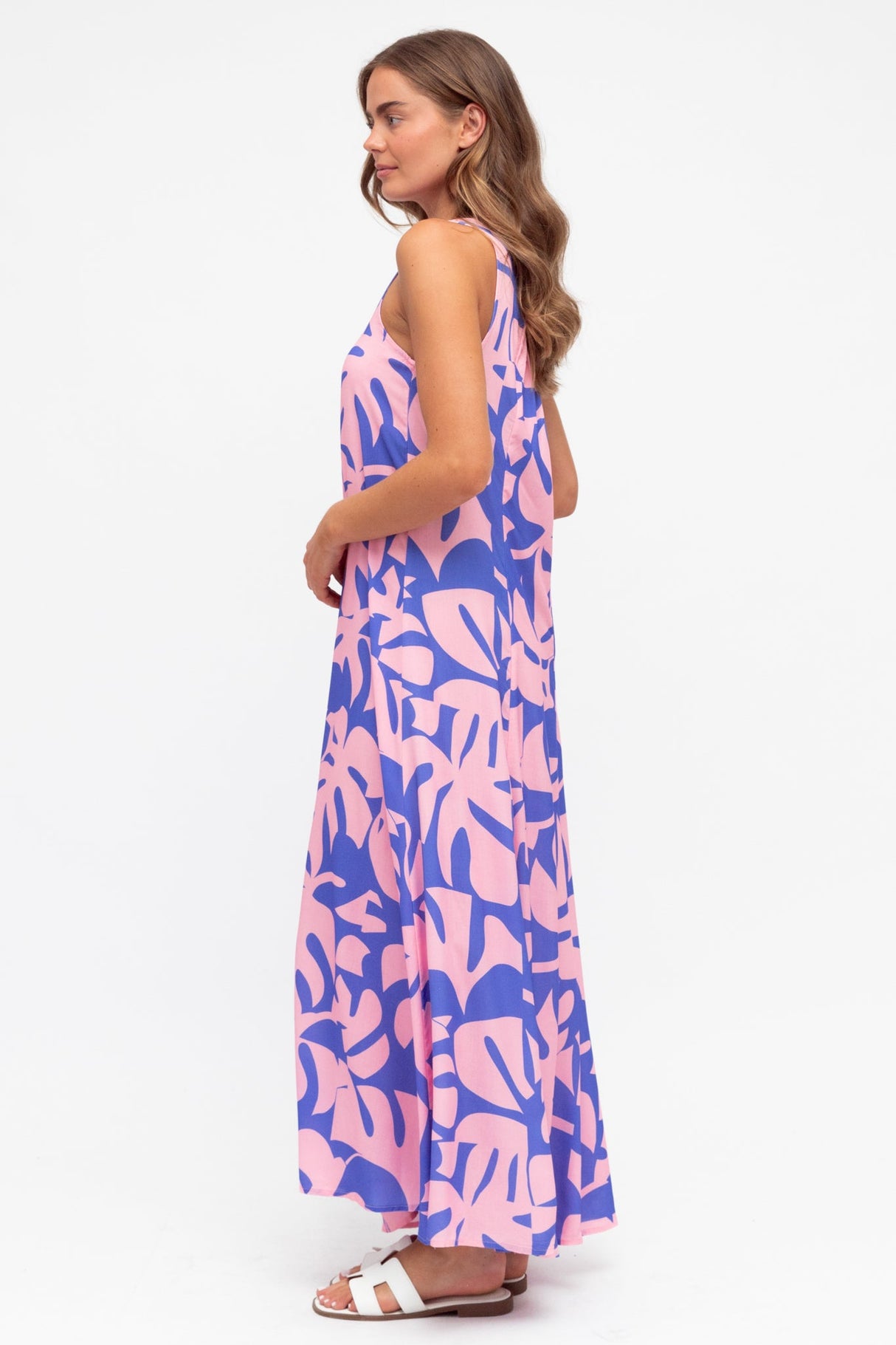 Polly Maxi Dress - One Shoulder Sun Dress in Noa Print