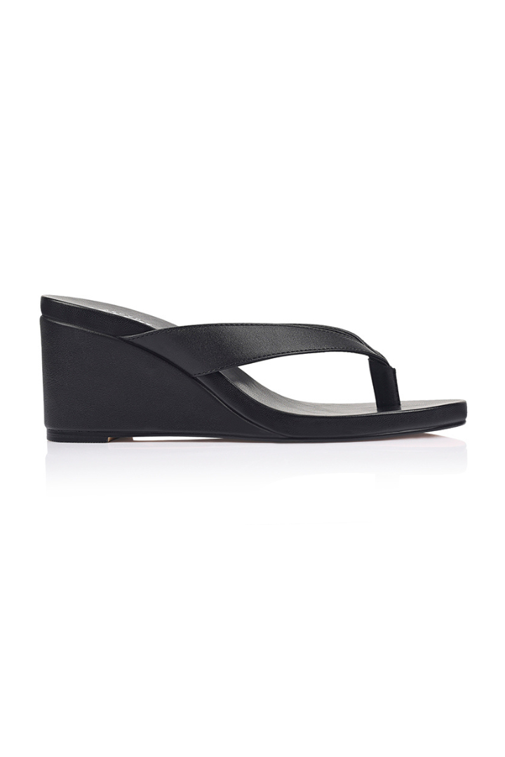 Polly Thong Wedges - Black