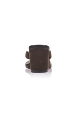 Polly Thong Wedges - Chocolate Brown Micro