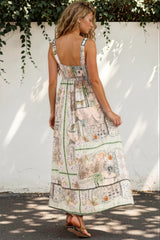 Model wearing Poppy Maxi Dress in Tempest Print from Salty Crush
