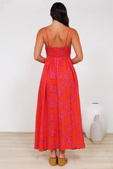 Radley Maxi Dress - Empire Line Sun Dress with Adjustable Straps in Sallio Print