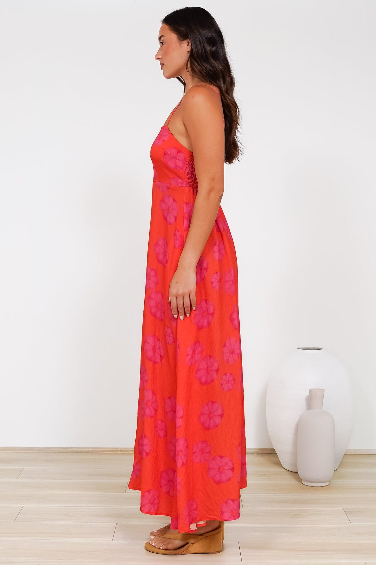 Radley Maxi Dress - Empire Line Sun Dress with Adjustable Straps in Sallio Print