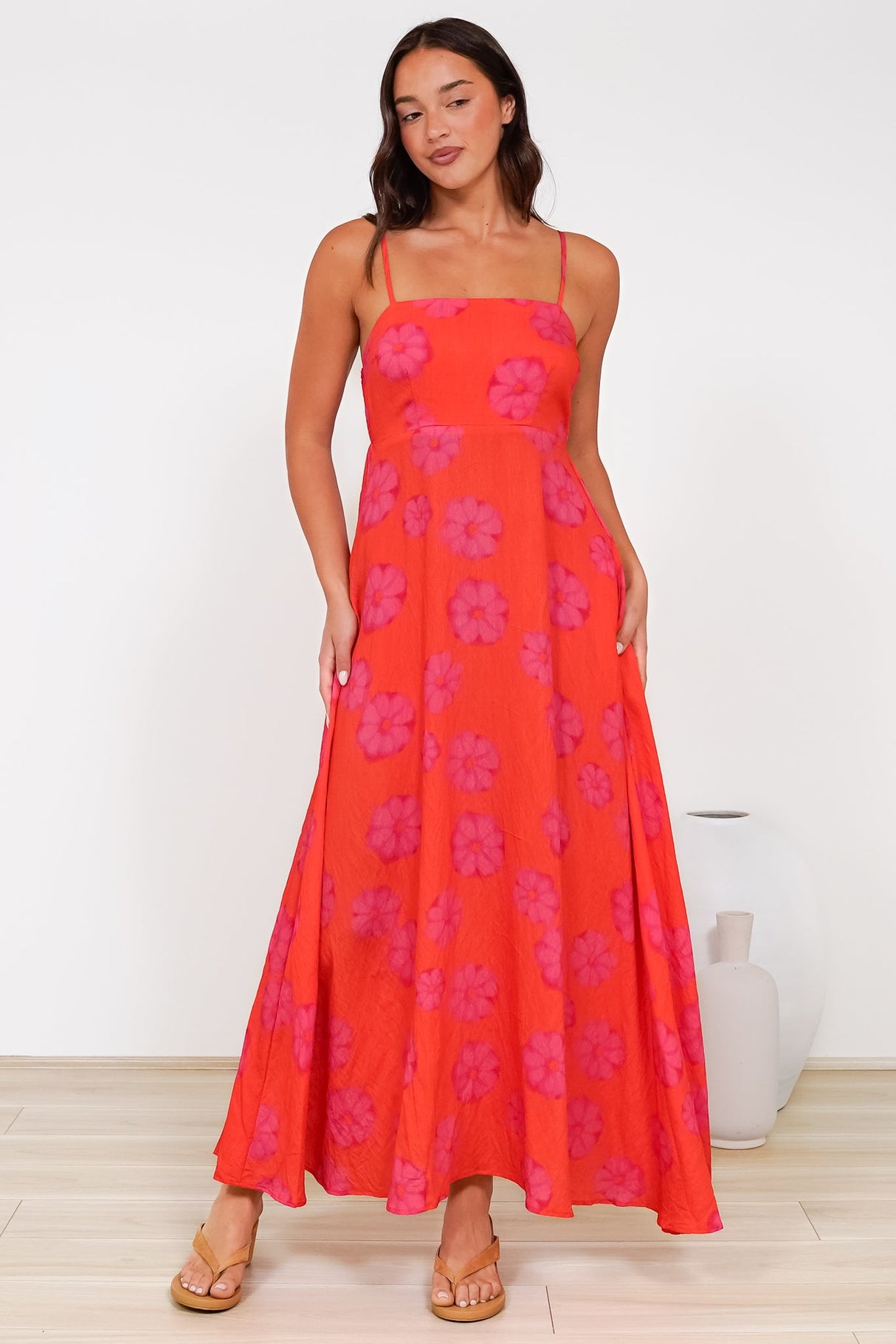 Radley Maxi Dress - Empire Line Sun Dress with Adjustable Straps in Sallio Print